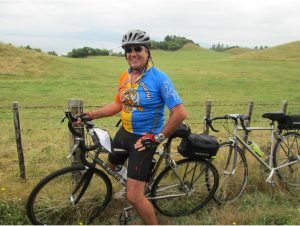 Taking a "break" while cycling in the area of Rotorua.