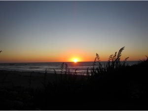 View of Sunset over the Tasman Sea from Punakaiki Resort