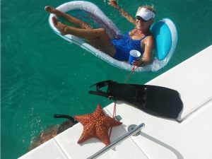 Relaxing at the Tobago Cays.