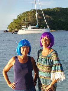 Our colorful women aboard...