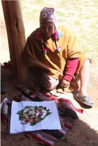 Andean medicine man performing healing 